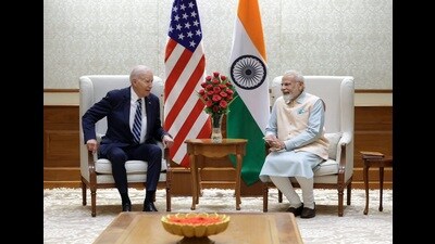 Prime Minister Narendra Modi during his meeting with US President Joe Biden in New Delhi on September 8. (Courtesy PM Narendra Modi Social Media Handle)
