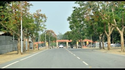 Road leading to Sangam in Prayagraj (HT Photo) Road leading to Sangam in Prayagraj (HT Photo)