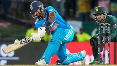 India's Hardik Pandya plays a shot during the Asia Cup cricket match between India and Pakistan in Pallekele, Sri Lanka on Saturday (AP) India's Hardik Pandya plays a shot during the Asia Cup cricket match between India and Pakistan in Pallekele, Sri Lanka on Saturday (AP)