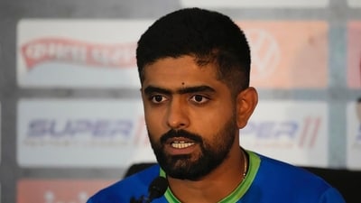 Pakistan's cricket captain Babar Azam speaks to media ahead of the Asia Cup Cup match vs India (AP) Pakistan's cricket captain Babar Azam speaks to media ahead of the Asia Cup Cup match vs India (AP)