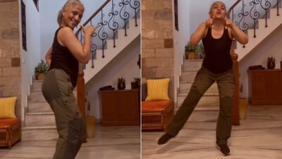 The image is of a 53-year-old woman dancing to Tamannaah Bhatia's Kaavaalaa. (Instagram/@neerusaini__) The image is of a 53-year-old woman dancing to Tamannaah Bhatia's Kaavaalaa. (Instagram/@neerusaini__)