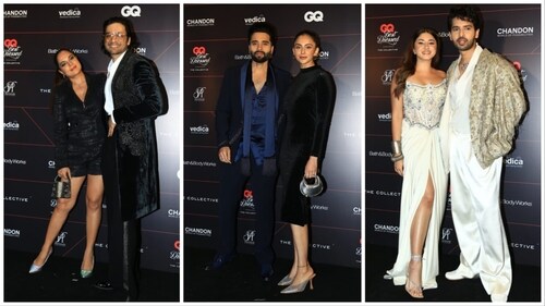 Richa Chadha with Ali Fazal, Jackky Bhagnani and Rakul Preet Singh and Armaan Malik with Aashna Shroff at GQ event. Richa Chadha with Ali Fazal, Jackky Bhagnani and Rakul Preet Singh and Armaan Malik with Aashna Shroff at GQ event.