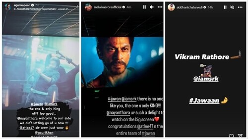 Arjun Kapoor, Malaika Arora, Siddhant Chaturvedi shared their Jawan reactions on Instagram.