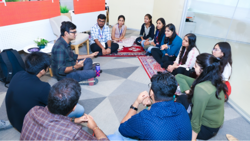 Human Book Quasar Thakore Padamsee with students Human Book Quasar Thakore Padamsee with students