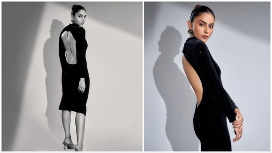 Rakul Preet looked stunning in a backless dress by the clothing label self-cntrd, which is valued at Rs. 8,000.&nbsp;(Instagram/@rakulpreet)