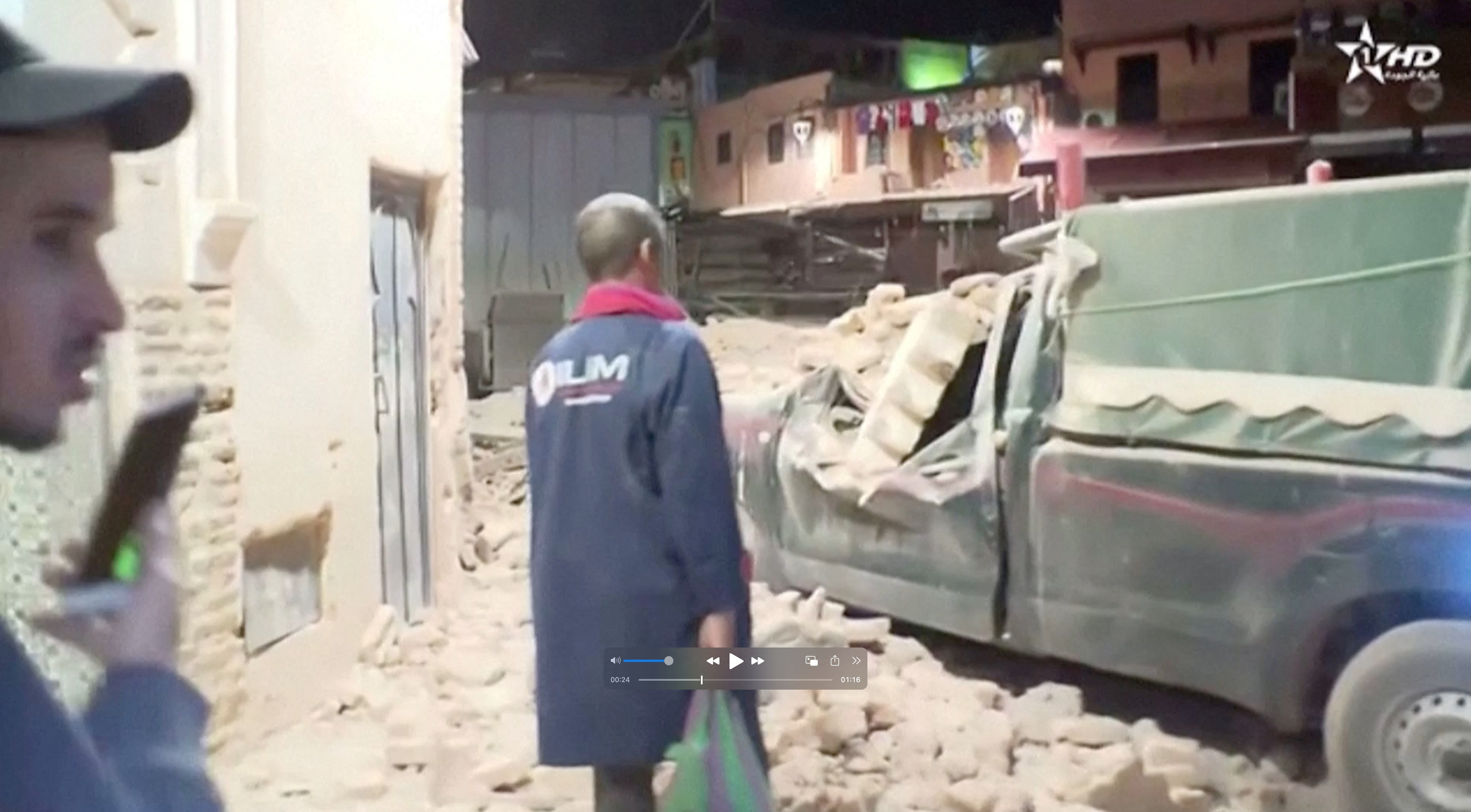 View of rubble from the earthquake in Marrakech, Morocco. (Reuters)