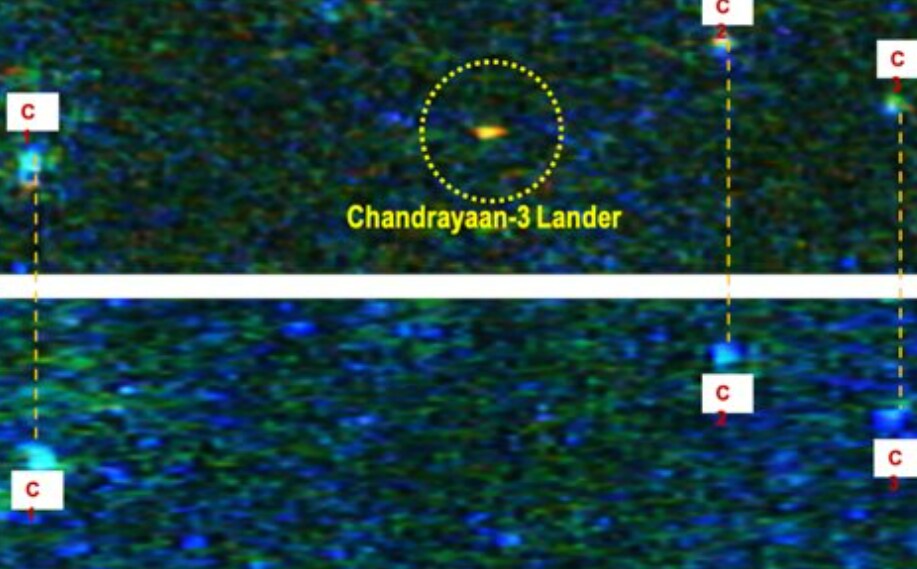 Chandrayaan 3: ISRO shared image of Vikram lander. (ISRO) Chandrayaan 3: ISRO shared image of Vikram lander. (ISRO)
