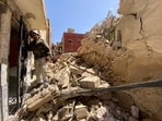 Morocco Earthquake: A general view of damage following a powerful earthquake in Amizmiz, Morocco.