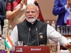 Prime Minister Narendra Modi at the Session-2 on 'One Family' during the G20 Summit 2023 at the Bharat Mandapam, in New Delhi, Saturday, Sep. 9, 2023.