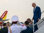 Joe Biden In Vietnam: US president Joe Biden arrives at the Noi Bai International Airport, Hanoi, Vietnam. Joe Biden In Vietnam: US president Joe Biden arrives at the Noi Bai International Airport, Hanoi, Vietnam.
