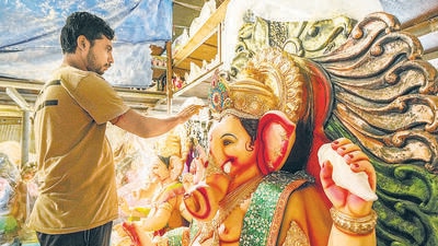 BBMP opens 63 clearance centres to install Ganesha idols in public places. (PTI) BBMP opens 63 clearance centres to install Ganesha idols in public places. (PTI)