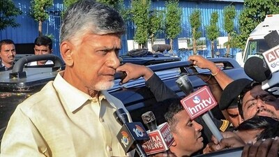 Former Andhra Pradesh chief minister N Chandrababu Naidu being taken to Vijaywada after his arrest from Nandyal in the Skill Development Corporation scam in Nandyal district on Saturday. (PTI) Former Andhra Pradesh chief minister N Chandrababu Naidu being taken to Vijaywada after his arrest from Nandyal in the Skill Development Corporation scam in Nandyal district on Saturday. (PTI)