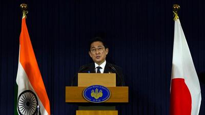 Japan's Prime Minister Fumio Kishida speaks during a news conference after attending the G20 summit, in New Delhi on September 10, 2023 (AFP)