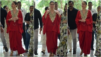 Meanwhile, the paparazzi pictures of Kareena from the event show her interacting with fans, posing for the media, and lighting the diya to kickstart the occasion. (Instagram) Meanwhile, the paparazzi pictures of Kareena from the event show her interacting with fans, posing for the media, and lighting the diya to kickstart the occasion. (Instagram)