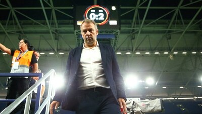 FILE PHOTO: Soccer Football - International Friendly - Germany v Colombia - Veltins-Arena, Gelsenkirchen, Germany - June 20, 2023 Germany coach Hansi Flick looks dejected after the match REUTERS/Thilo Schmuelgen/File Photo (REUTERS)