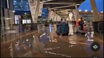 Screengrab of a video showing water at the G20 Summit venue, posted on X. (HT PHOTO) Screengrab of a video showing water at the G20 Summit venue, posted on X. (HT PHOTO)