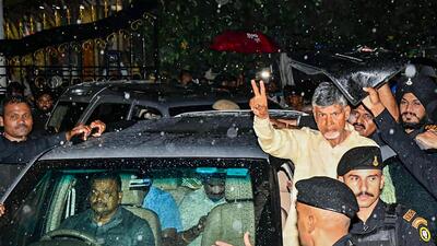 Telugu Desam Party chief N Chandrababu Naidu being taken to prison, in Vijayawada on Sunday (PTI) Telugu Desam Party chief N Chandrababu Naidu being taken to prison, in Vijayawada on Sunday (PTI)