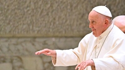 Morocco Earthquake: Pope Francis gestures during the audience. (AFP)