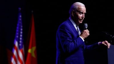 Joe Biden in Vietnam: US president Joe Biden holds a press conference in Hanoi, Vietnam. (Reuters)