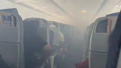 Air China flight lands in Singapore as engine catches fire (Twitter) Air China flight lands in Singapore as engine catches fire (Twitter)