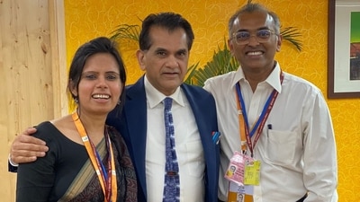 India’s G20 Sherpa Amitabh Kant with joint secretaries Eenam Gambhir and Nagaraj Naidu Kakanur, India’s G20 Sherpa Amitabh Kant with joint secretaries Eenam Gambhir and Nagaraj Naidu Kakanur,