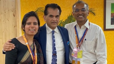 India’s G20 Sherpa Amitabh Kant with joint secretaries Eenam Gambhir and Nagaraj Naidu Kakanur, India’s G20 Sherpa Amitabh Kant with joint secretaries Eenam Gambhir and Nagaraj Naidu Kakanur,