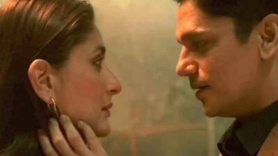 Kareena Kapoor and Vijay Varma in a still from Jaane Jaan trailer. Kareena Kapoor and Vijay Varma in a still from Jaane Jaan trailer.