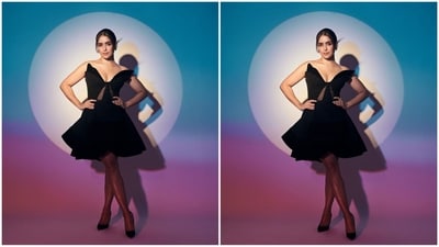 On Saturday, Sanya gave her fans a weekend treat as she took to Instagram to upload a series of glamorous pictures, accompanied by a couple of black heart emoticons as captions. (Instagram/@sanyamalhotra_) On Saturday, Sanya gave her fans a weekend treat as she took to Instagram to upload a series of glamorous pictures, accompanied by a couple of black heart emoticons as captions. (Instagram/@sanyamalhotra_)