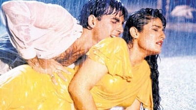 A still from Raveena Tandon's song Tip Tip Barsa Paani. A still from Raveena Tandon's song Tip Tip Barsa Paani.