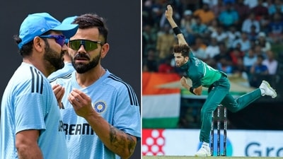 Rohit Sharma and Virat Kohli will share the bulk of the responsibility when it comes to tackling Shaheen Afridi. (AFP/ANI) Rohit Sharma and Virat Kohli will share the bulk of the responsibility when it comes to tackling Shaheen Afridi. (AFP/ANI)