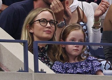 NEW YORK, NEW YORK - SEPTEMBER 08: British actress Emily Blunt looks on during the Men's Singles Semifinal match between Ben Shelton of the United States and Novak Djokovic of Serbia on Day Twelve of the 2023 US Open at the USTA Billie Jean King National Tennis Center on September 08, 2023 in the Flushing neighborhood of the Queens borough of New York City. Elsa/Getty Images/AFP (Photo by ELSA / GETTY IMAGES NORTH AMERICA / Getty Images via AFP) (Getty Images via AFP) NEW YORK, NEW YORK - SEPTEMBER 08: British actress Emily Blunt looks on during the Men's Singles Semifinal match between Ben Shelton of the United States and Novak Djokovic of Serbia on Day Twelve of the 2023 US Open at the USTA Billie Jean King National Tennis Center on September 08, 2023 in the Flushing neighborhood of the Queens borough of New York City. Elsa/Getty Images/AFP (Photo by ELSA / GETTY IMAGES NORTH AMERICA / Getty Images via AFP) (Getty Images via AFP)