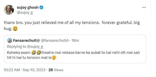 Sujoy Ghosh replied to an X user on Sunday. Sujoy Ghosh replied to an X user on Sunday.