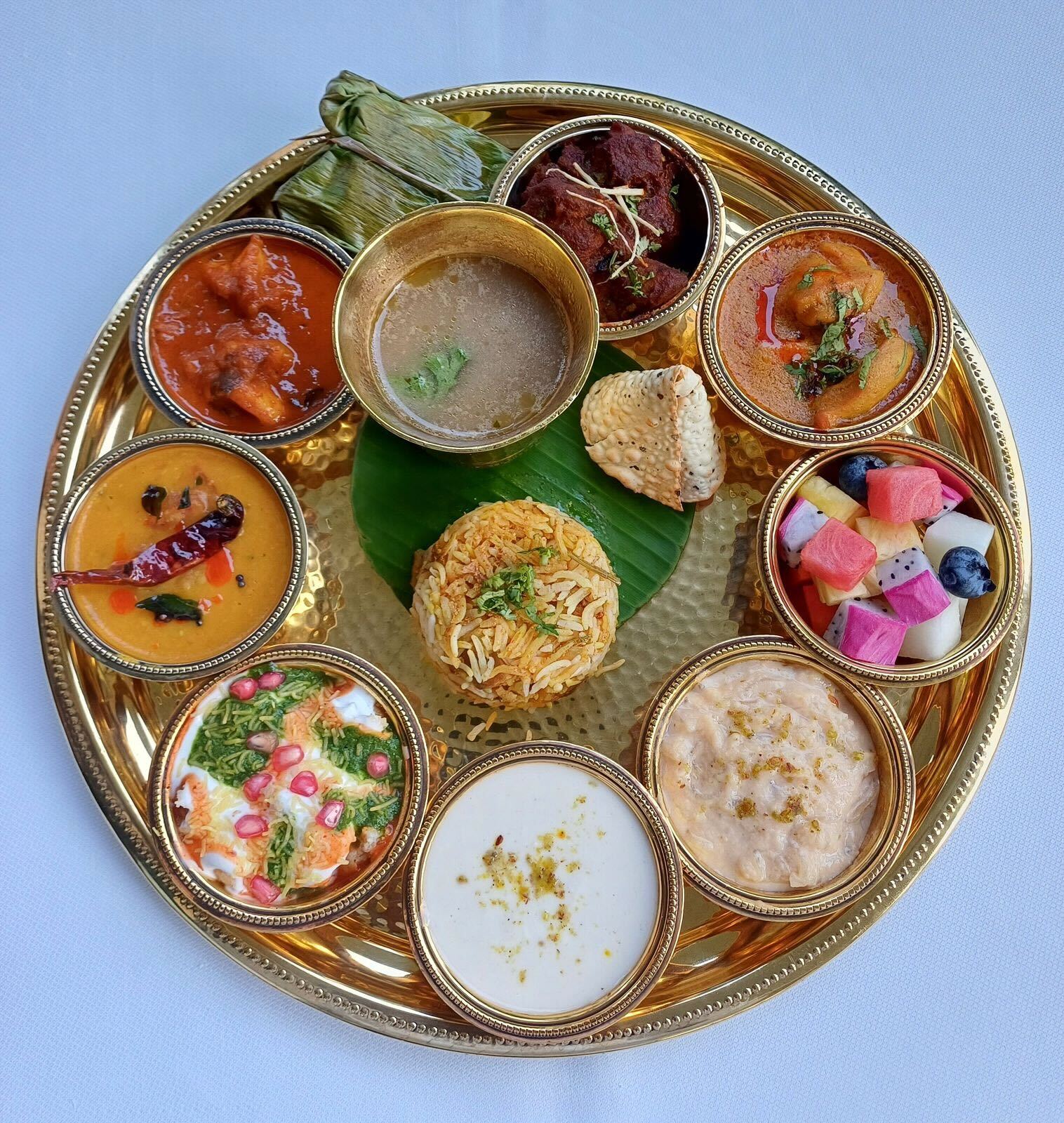 A thali celebrating the flavours of India at Taj Mahal New Delhi A thali celebrating the flavours of India at Taj Mahal New Delhi