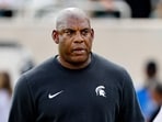 EAST LANSING, MICHIGAN - SEPTEMBER 09: Mel Tucker head coach of the Michigan State Spartans looks on before a game against the Richmond Spiders at Spartan Stadium on September 09, 2023 in East Lansing, Michigan.   Mike Mulholland/Getty Images/AFP (Photo by Mike Mulholland / GETTY IMAGES NORTH AMERICA / Getty Images via AFP)