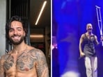 Someone threw a crutch at Maluma during a recent concert. Someone threw a crutch at Maluma during a recent concert.
