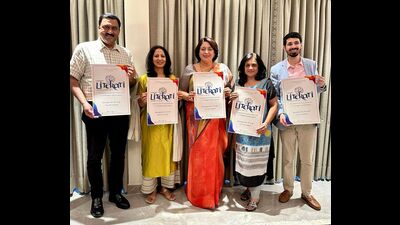(From left): Chandigarh Literary Society (CLS) members Puneet Girdhar; Reeta Rana; festival director (Literati) and founder chairperson CLS Sumita Misra; Deviyani Singh; and Affan Yesvi announcing details of this year’s Literati, the trilingual international literature festival (HT Photo) (From left): Chandigarh Literary Society (CLS) members Puneet Girdhar; Reeta Rana; festival director (Literati) and founder chairperson CLS Sumita Misra; Deviyani Singh; and Affan Yesvi announcing details of this year’s Literati, the trilingual international literature festival (HT Photo)