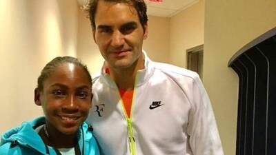 Roger Federer posted an old photo with Coco Gauff. Roger Federer posted an old photo with Coco Gauff.