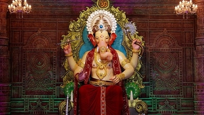 The Lalbaugcha Raja Sarvajanik Ganeshotsav Mandal, one of the oldest and most popular Ganesh mandals in Mumbai, unveiled the first look of its 14-foot-tall idol of Lord Ganesha on Monday, two days before the 10-day-long Ganesh Chaturthi festival, in Mumbai. The festival begins on August 31. (ANI) The Lalbaugcha Raja Sarvajanik Ganeshotsav Mandal, one of the oldest and most popular Ganesh mandals in Mumbai, unveiled the first look of its 14-foot-tall idol of Lord Ganesha on Monday, two days before the 10-day-long Ganesh Chaturthi festival, in Mumbai. The festival begins on August 31. (ANI)