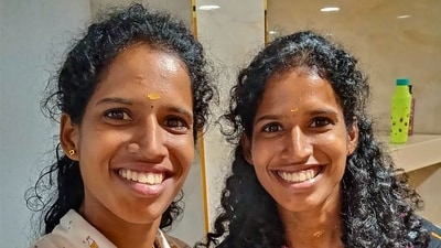 Twin sisters Vithya and Nithya Ramraj, who are part of the Indian contingent (400m hurdles and 100m hurdles) for the upcoming Asian Games (PTI) Twin sisters Vithya and Nithya Ramraj, who are part of the Indian contingent (400m hurdles and 100m hurdles) for the upcoming Asian Games (PTI)