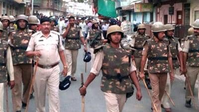 Security stepped at Bhojshala and Kamal Maula’s mosque in Madhya Pradesh’s Dhar district amid communal tensions. (HT Archive) Security stepped at Bhojshala and Kamal Maula’s mosque in Madhya Pradesh’s Dhar district amid communal tensions. (HT Archive)