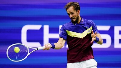 But Medvedev staged a comeback in the second set, which he narrowly lost 6(5)-7. (AP)