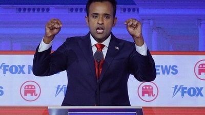 FILE PHOTO: Former biotech executive Vivek Ramaswamy speaks at the first Republican candidates' debate of the 2024 U.S. presidential campaign in Milwaukee, Wisconsin, U.S. August 23, 2023. REUTERS/Brian Snyder/File Photo (REUTERS)