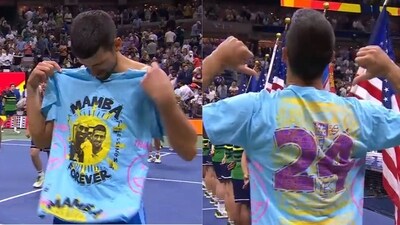 Novak Djokovic pays tribute to Kobe Bryant. (Twitter) Novak Djokovic pays tribute to Kobe Bryant. (Twitter)