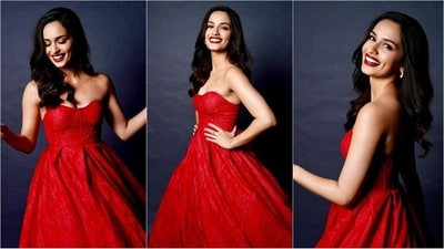 Manushi Chhillar is proving her fashion prowess with back-to-back stunning appearances in glamorous outfits. Whether it's a chic pantsuit or a sartorial saree, Manushi can pull off any look to perfection. The actress is quite active on social media and her Insta-diaries are filled with stylish looks, providing a treasure trove of fashion inspiration. Her latest look in a gorgeous red gown is no exception, with her adorable smile and amazing sense of style, she has left her fans swooning. (Instagram/@manushi_chhillar) Manushi Chhillar is proving her fashion prowess with back-to-back stunning appearances in glamorous outfits. Whether it's a chic pantsuit or a sartorial saree, Manushi can pull off any look to perfection. The actress is quite active on social media and her Insta-diaries are filled with stylish looks, providing a treasure trove of fashion inspiration. Her latest look in a gorgeous red gown is no exception, with her adorable smile and amazing sense of style, she has left her fans swooning. (Instagram/@manushi_chhillar)
