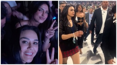 Preity Zinta and Priyanka Chopra at Jonas Brothers concert recently. Preity Zinta and Priyanka Chopra at Jonas Brothers concert recently.