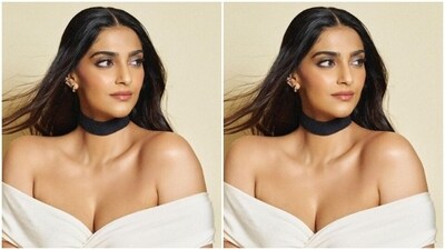 Assisted by makeup artist Namrata Soni, Sonam opted for a minimal makeup look as she let her ensemble do all the talking. In nude eyeshadow, black eyeliner, mascara-laden eyelashes, feathered eyebrows, contoured cheeks and a shade of nude lipstick, Sonam aced the look to perfection. (Instagram/@sonamkapoor) Assisted by makeup artist Namrata Soni, Sonam opted for a minimal makeup look as she let her ensemble do all the talking. In nude eyeshadow, black eyeliner, mascara-laden eyelashes, feathered eyebrows, contoured cheeks and a shade of nude lipstick, Sonam aced the look to perfection. (Instagram/@sonamkapoor)