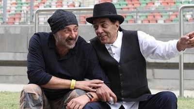 Sunny Deol with his father Dharmendra. Sunny Deol with his father Dharmendra.