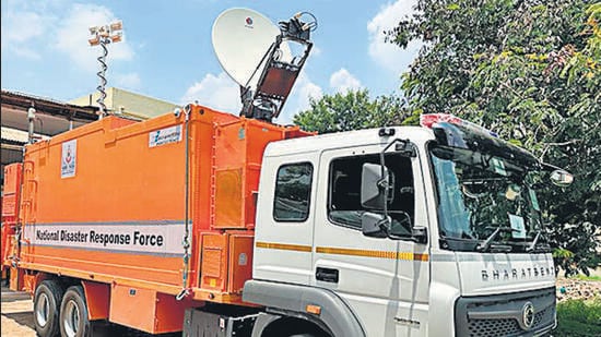 The ministry of home affairs (MHA) approved four hazmat vehicles that were secretly parked and ready for use in case of an attack during the summit. (HT Photo)