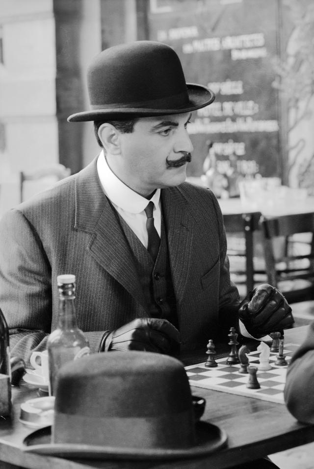 Actor David Suchet, who played Hercule Poirot in the TV series Agatha Christie’s Poirot (1989–2013), photographed on August 12, 1992. (CapturePB/Shutterstock) Actor David Suchet, who played Hercule Poirot in the TV series Agatha Christie’s Poirot (1989–2013), photographed on August 12, 1992. (CapturePB/Shutterstock)