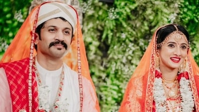 Actors Bhuvann Ponnnannaa and Harshika Poonacha at their wedding in Coorg on August 24 (Instagram) Actors Bhuvann Ponnnannaa and Harshika Poonacha at their wedding in Coorg on August 24 (Instagram)